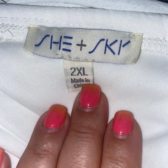 All White ruffle off-shoulder elastic waist one-piece jumpsuit Women’s Size 2XL - Picture 4 of 11